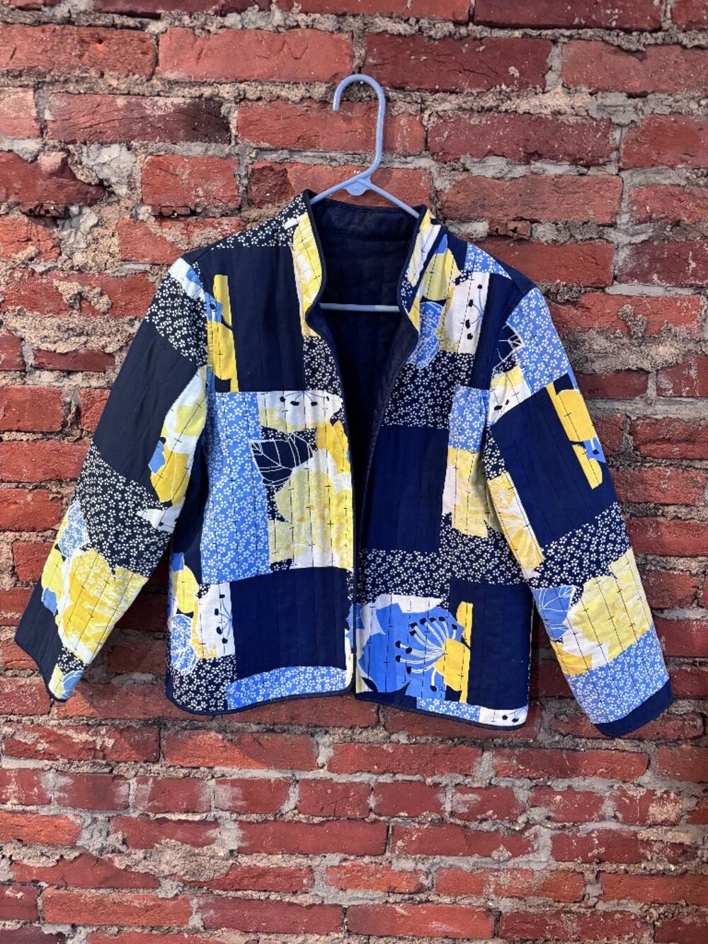 Women's handmade quilted heirloom cotton jacket - Medium